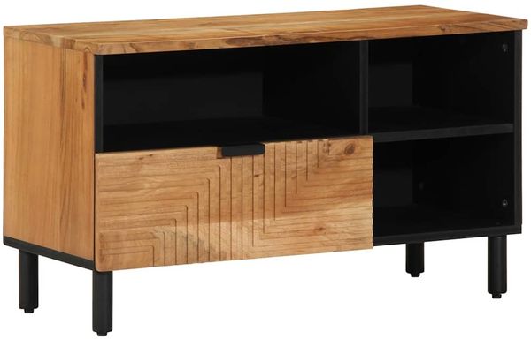 vidaXL TV-Schränk mit Regal Braun 80 x 33 x 46 cm Massivholz Mango 4017773