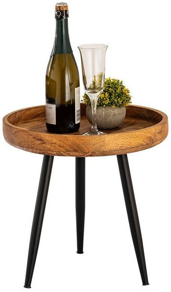 Amagohome Couchtisch Beistelltisch Holz rund ø 40 o. 50cm 2. Wahl Wohnzimmer Couchtisch Tisc