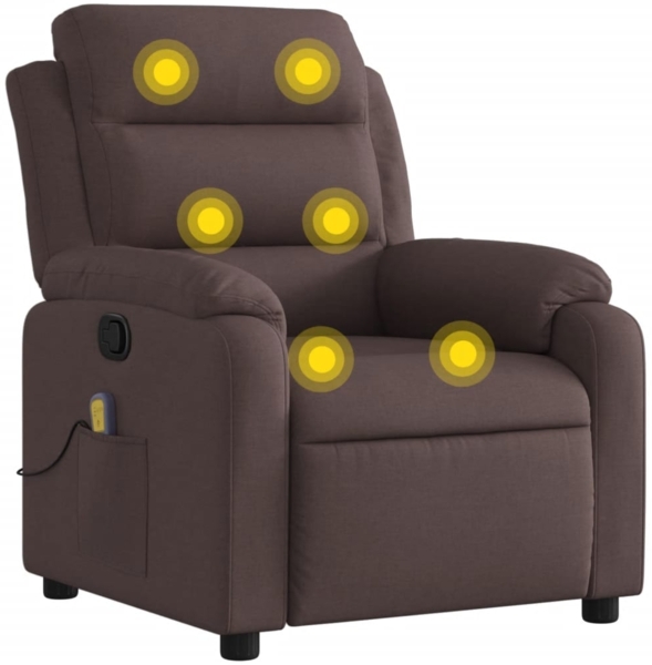 vidaXL Massagesessel Dunkelbraun Stoff 373479