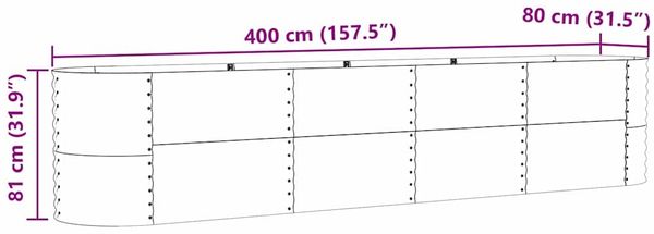 vidaXL Hochbeet Grün 400 x 80 x 81 cm Stahl 42008122 Bild 11