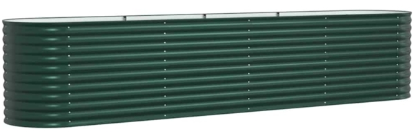 vidaXL Garten-Hochbeet Grün 400 x 80 x 81 cm Stahl 42008122