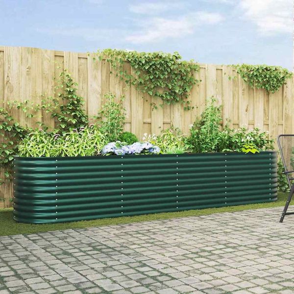 vidaXL Hochbeet Grün 400 x 80 x 81 cm Stahl 42008122