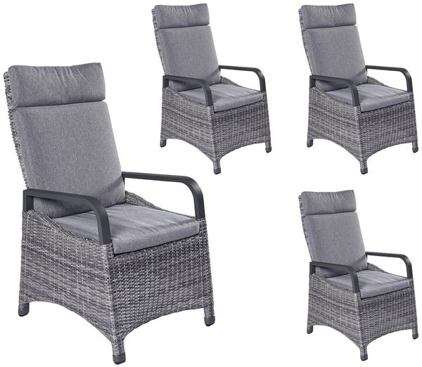 LC Garden Gartenstuhl Komido Dining Positionsstuhl Verstellsessel grau-mix (Positionsstuhl)