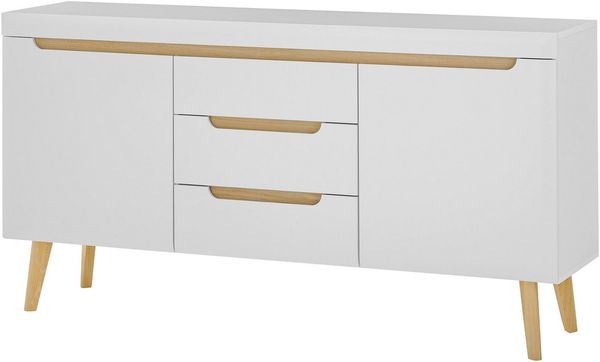 INOSIGN Sideboard Torge, Anrichte, Kommode, Schubladenschrank (1 St), abgeschrägte Füße, drei Farben, Scandi Design, 160 cm breit
