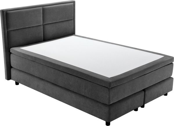 OTTO home Boxspringbett VIVIANNE in den Breiten 140 & 180cm erhältlich, inkl. 7cm Luxus-Topper, erhältlich in den Farben anthrazit und beige