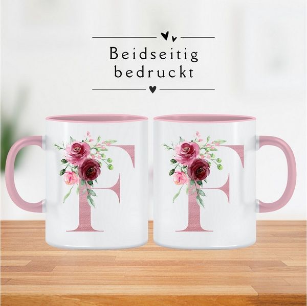 Unal Store Tasse Personalisierte Tasse mit Buchstabe von A bis Z Weihnachten Geschenke