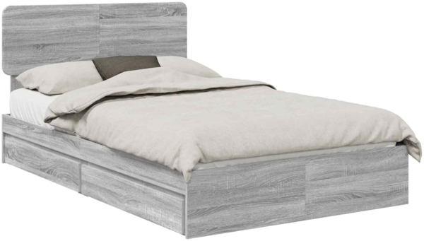 vidaXL Aufbewahrungsbett Graues Sonoma 120x200 cm Holzwerkstoff 3412295