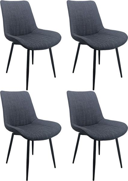 HELA Drehstuhl Vierfußstuhl BERGEN (Set, 4 St), Esszimmerstuhl, XL-Sitzbreite, 360° drehbar