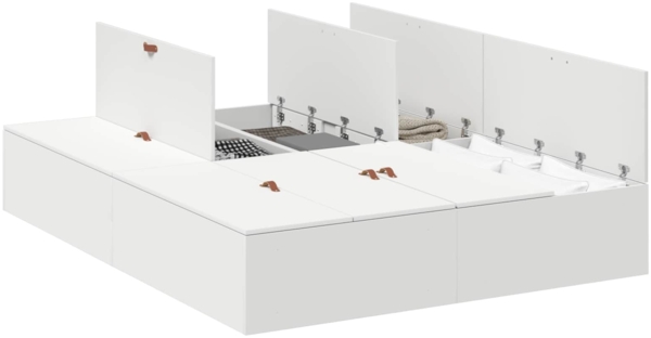 vidaXL Aufbewahrungsbettgestell Weiß 150 x 200 cm Holzwerkstoff 3335381