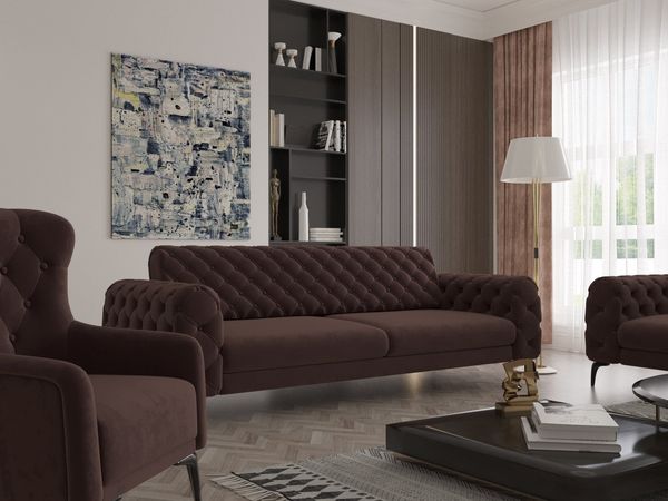 Möbeldreams Chesterfield-Sofa Sofa-Set Arizona Chesterfield Schlaffunktion 3-2-1.3-3-1.3-1.2-1, Schlaffunktion