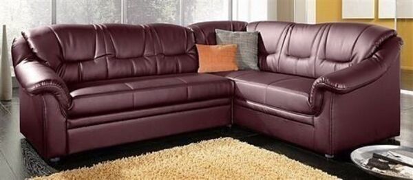 DOMO collection Ecksofa Montana, zeitlose Rückensteppung, bequeme Armlehnen, L-Form, wahlweise mit Bettfunktion