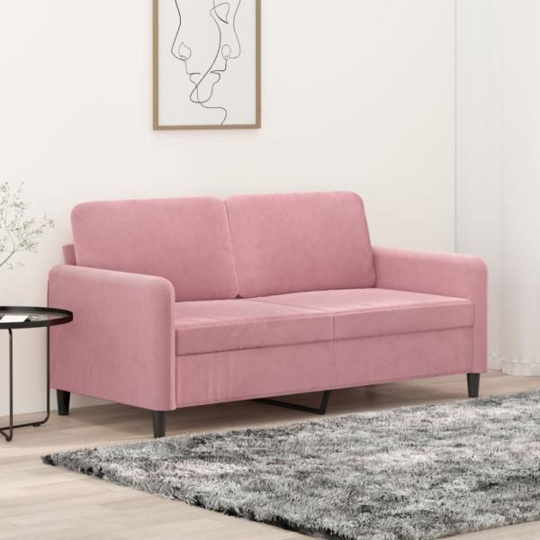 vidaXL 2-Sitzer-Sofa Rosa 140 cm Samt