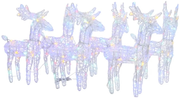 vidaXL LED-Rentiere 6 Stk. Mehrfarbig 240 LEDs Acryl 3154262 Bild 1