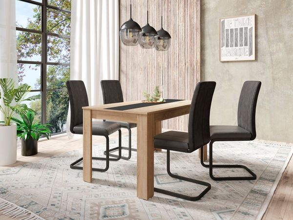 Homexperts 'NICO' Esstisch, Holzwerkstoff Spanplatte Sonoma Eiche, B 140 x H 75 x T 80 cm