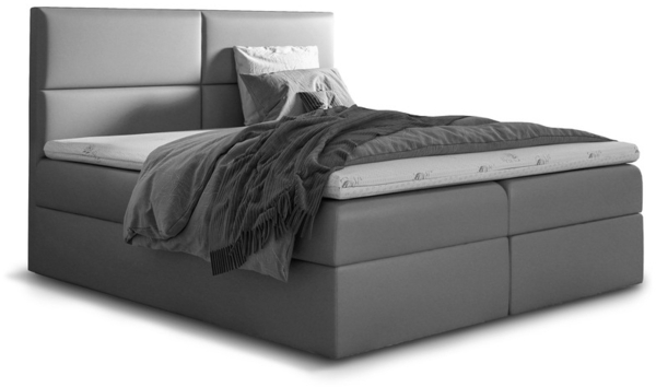 99rooms Merino Boxspringbett Velours MONOLITH 120x200 cm Silber Bild 3