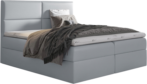 99rooms Merino Boxspringbett Velours MONOLITH 120x200 cm Silber Bild 4