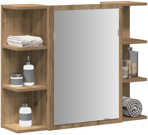 vidaXL Bad-Spiegelschrank Artisan-Eiche 80x20,5x64cm Holzwerkstoff 856037