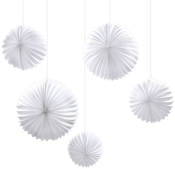 Frau WUNDERVoll Lampion 5 Lampions - weiß, 3 x Ø 19 cm, 2 x Ø 27,5 cm