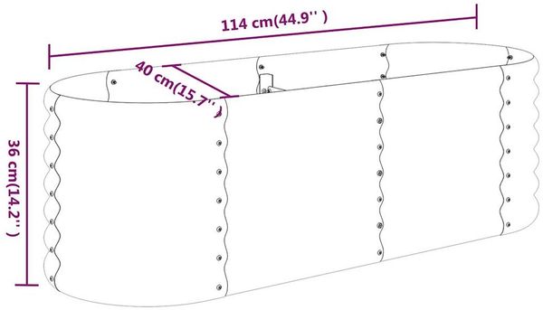 vidaXL Hochbeet Verzinkter Stahl 114x40x36 cm Anthrazit 318866 Bild 6