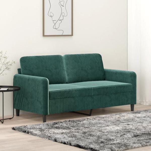 vidaXL 2-Sitzer-Sofa Dunkelgrün 140 cm Samt 359444