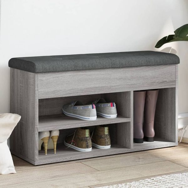 vidaXL Schuhbank Grau Sonoma 82x32x45,5 cm Holzwerkstoff 835031