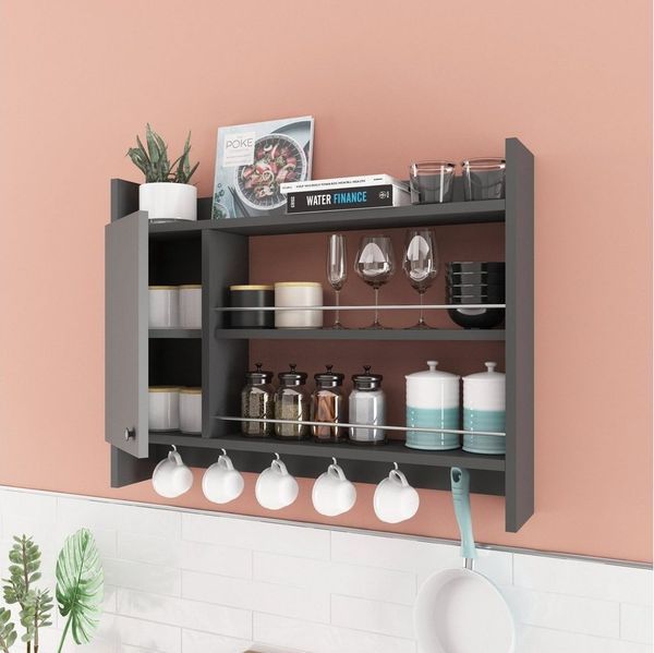 Skye Decor Wandregal 100% MELAMINE COATED PARTICLE BOARD, 65 cm x 15 cm x 85 cm N1309