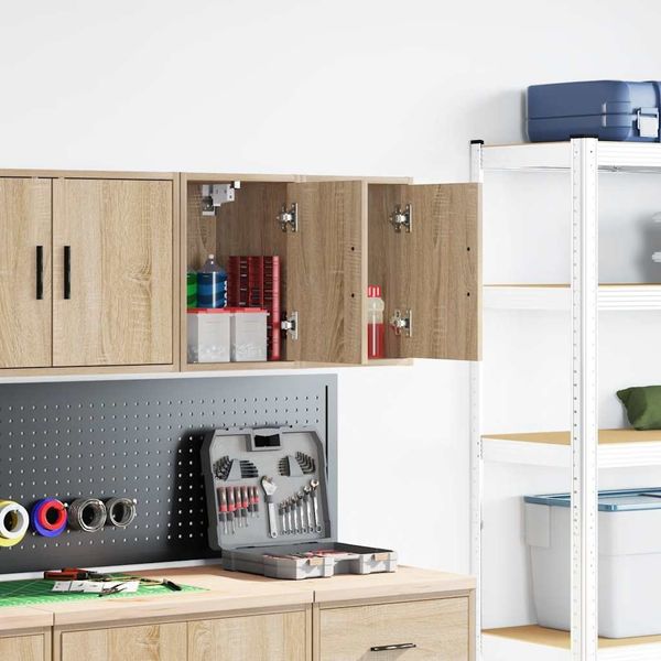 vidaXL Garagen-Wandschränke 2 Stk. Sonoma-Eiche Holzwerkstoff 860612