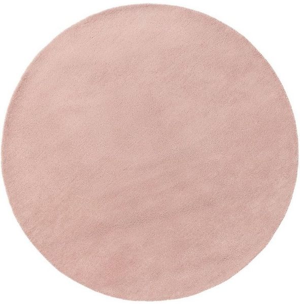 benuta Wollteppich Bent, rund, Höhe: 6 mm, Teppich Wohnzimmer, Schlafzimmer, Esszimmer, Flur, Kunstfaser, Cozy