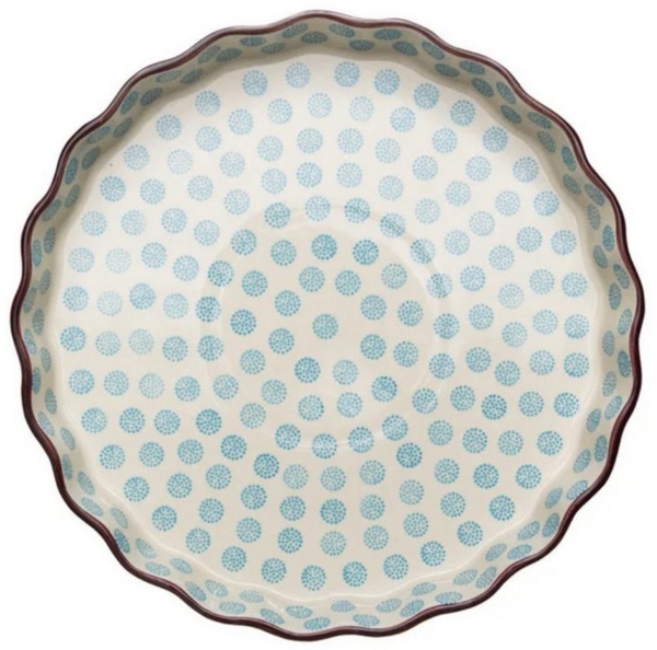 Tranquillo Quicheform RETRO 27 cm, aus Steingut, jedes Stück ein Unikat, (1-tlg), 4 cm hoher Rand, backofenfest, ressourcenschonend produziert