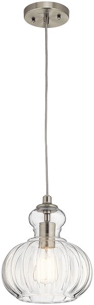 Hängeleuchte, Deckenlampe, Glas Nickel, D 22,3 cm