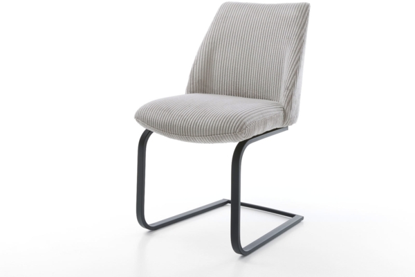 Freischwinger Elso-Flex Cord Silbergrau Freischwinger flach Schwarz Taschenfederkern