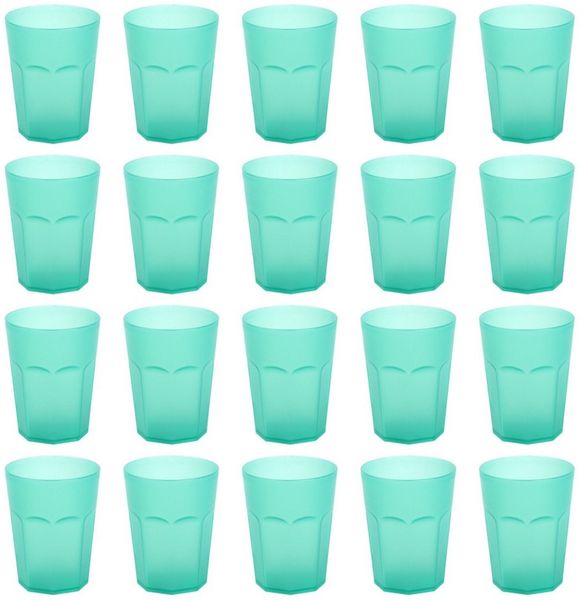 Engelland Becher Plastikbecher in modernen Neonfarben, Mehrweg, 20-tlg, Kunststoff, spülmaschinengeeignet, bruchfest, wiederverwendbar, 250 ml, 0,25 Liter