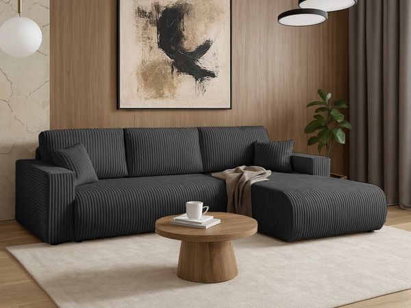 Beautysofa Ecksofa Porto mit universelle Ottomane, mit Bettfunktion und Bettkasten
