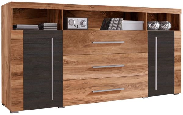INOSIGN Sideboard Roger,Breite 182cm, stilvolle Schrank, 2 Holztüren 3 Schubladen, Kommode mit viel Stauraum, Einlegeböden verstellbar