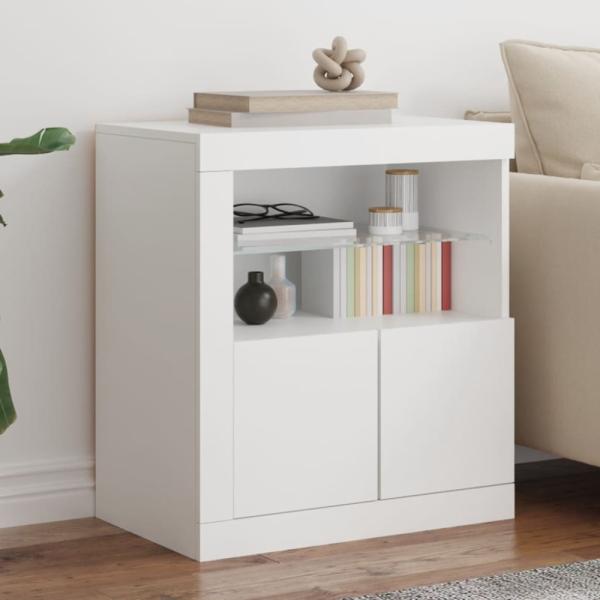 vidaXL Sideboard mit LED-Beleuchtung Weiß 60,5x37x67 cm 836616