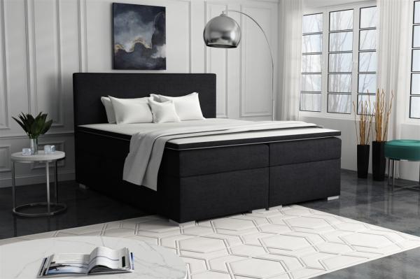 Boxspringbett Schlafzimmerbett SOREL 160x200cm Stoff Aragon Anthrazit