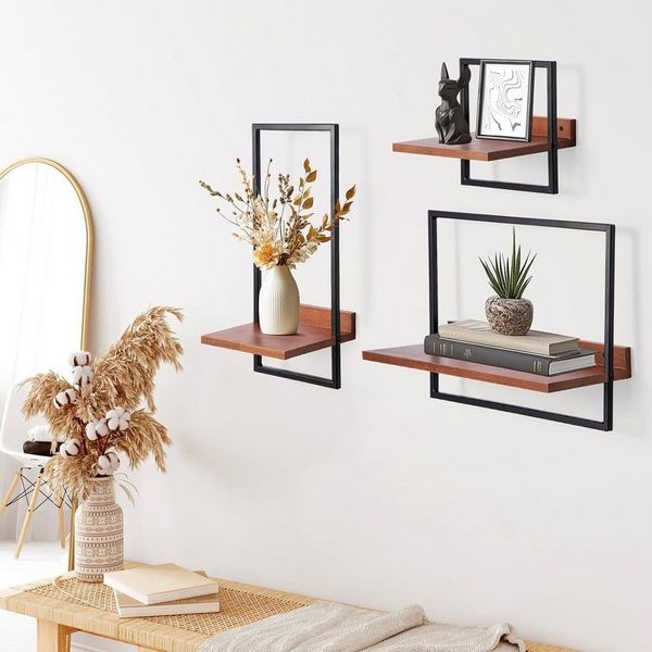 Youyijia Bücherregal Square Bookcase for Wall Decoration, Hanging Shelves