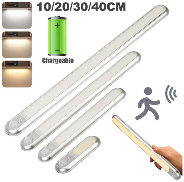 Sunicol Schrankleuchte LED Schrankbeleuchtung mit Bewegungsmelder, USB Aufladbar, Dimmbar Nachtlicht für Küche, Schnurlose magnetische Lampe