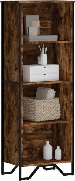 vidaXL Bücherregal Räuchereiche 50x31x137,5 cm Holzwerkstoff 848611