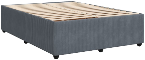 vidaXL Boxspringbett mit Matratze Dunkelgrau 140x190 cm Samt 3294629 Bild 9