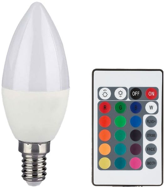 RGB LED 4,8 Watt Leuchtmittel E14, Fernbedienung, 470 Lumen, DxH 3,6x11cm