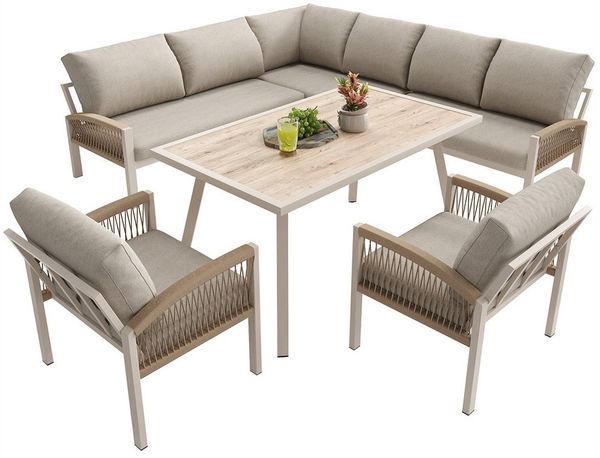 REDOM Gartenlounge-Set mit verzinktem Eisengestell, (für Garten, Balkon & Terrasse – Komfort & Langlebigkeit, 1-tlg), mit Relaxfunktion