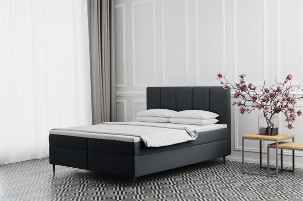 Boxspringbett Schlafzimmerbett MARAL 140x220cm in Stoff Monolith Graphit