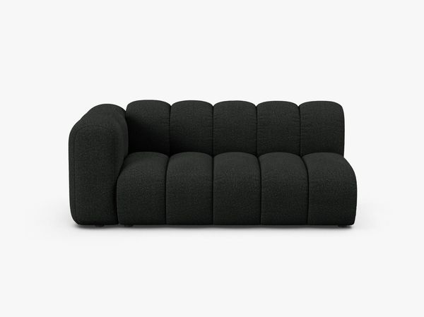 Micadoni Modulares Sofa Lupine 3-Sitzer Links Boucle Baloo Schwarz