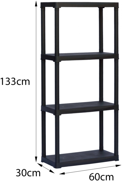 Dmora Akay Outdoor-Garderobe, Outdoor-Regal, Mehrzweck-Balkongarderobe, Outdoor-Schrank, 100 % Made in Italy, Anthrazit, 60 x 30 x 133 cm Bild 3