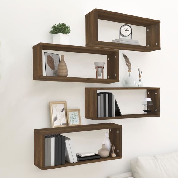 vidaXL Würfelregale 4 Stk. Braun Eichen-Optik 60x15x23cm Holzwerkstoff 815931