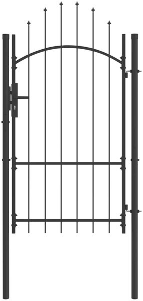 vidaXL Gartentor mit Schloss Woerden Grau 175x100 cm Stahl 42008900
