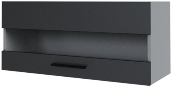 Küchenklapphängeschrank BONN 80x36cm Glas Farbe: graphit matt / grau (BO-W4BS/80/LAM)