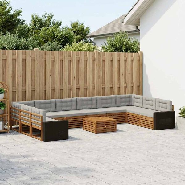 vidaXL Sofagarnituren mit Kissen 11 pcs Massivholz Akazie 3383934