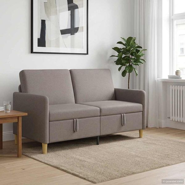 vidaXL Sofa mit Stauraum Taupe 152 x 78 x 87 cm Polyester 42036925